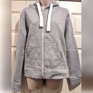 Urban Diva Gray Zip Hoodie Drawstring Sweatshirt, Size M